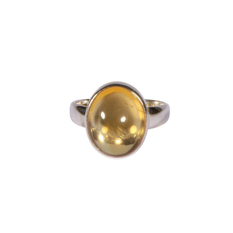 Zilveren ring citrien maat 17 | ovaal 1,4 x 1,1 cm Zilveren ring citrien maat 17 | ovaal 1,4 x 1,1 cm