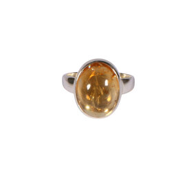 Zilveren ring citrien maat 16 | ovaal 1,5 x 1,1 cm Zilveren ring citrien maat 16 | ovaal 1,5 x 1,1 cm