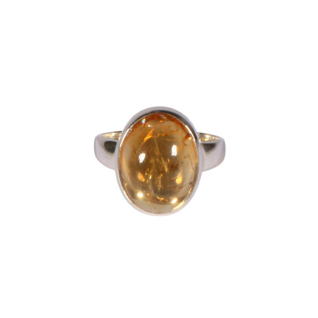 Zilveren ring citrien maat 16 | ovaal 1,5 x 1,1 cm Zilveren ring citrien maat 16 | ovaal 1,5 x 1,1 cm