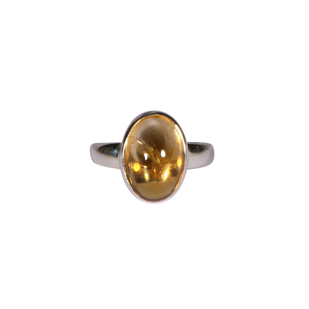 Zilveren ring citrien maat 18 | ovaal 1,3 x 0,9 cm Zilveren ring citrien maat 18 | ovaal 1,3 x 0,9 cm