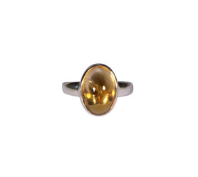 Zilveren ring citrien maat 18 | ovaal 1,3 x 0,9 cm Zilveren ring citrien maat 18 | ovaal 1,3 x 0,9 cm