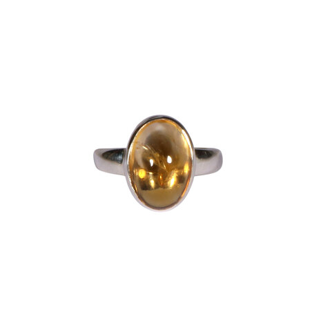 Zilveren ring citrien maat 18 | ovaal 1,3 x 0,9 cm Zilveren ring citrien maat 18 | ovaal 1,3 x 0,9 cm