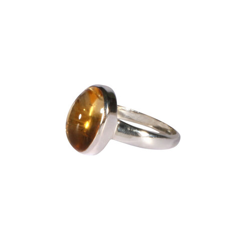 Zilveren ring citrien maat 18 | ovaal 1,3 x 0,9 cm Zilveren ring citrien maat 18 | ovaal 1,3 x 0,9 cm