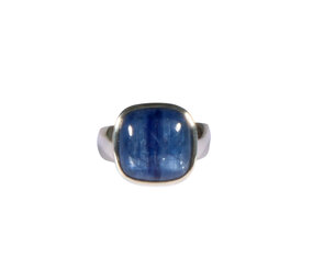 Zilveren ring kyaniet A-kwaliteit maat 19 1/2 | vierkant 1,4 x 1,4 cm