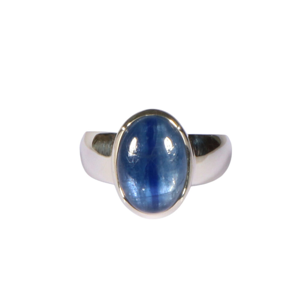 Zilveren ring kyaniet A-kwaliteit maat 18 1/2 | ovaal 1,3 x 1 cm