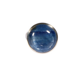 Zilveren ring kyaniet A-kwaliteit maat 18 1/2 (licht verstelbaar) | rond 1,9 cm