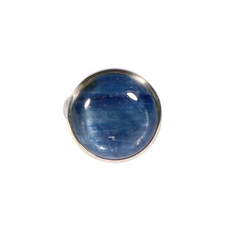 Zilveren ring kyaniet A-kwaliteit maat 18 1/2 (licht verstelbaar) | rond 1,9 cm