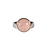 Zilveren ring rozenkwarts maat 19 1/2 | rond 1,3 cm