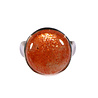 Zilveren ring zonnesteen maat 19 1/2 | rond 1,8 cm