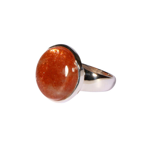 Zilveren ring zonnesteen maat 19 1/2 | rond 1,8 cm