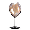 Agaat druzy hart op standaard 11,3 x 12,5 x 1,3 cm | 316 gram
