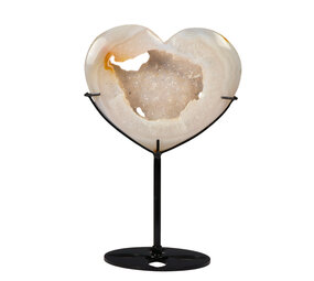 Agaat druzy hart op standaard 9,9 x 11,5 x 1,6 cm | 330 gram