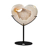 Agaat druzy hart op standaard 9,9 x 11,5 x 1,6 cm | 330 gram