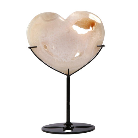Agaat druzy hart op standaard 9,9 x 11,5 x 1,6 cm | 330 gram