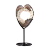 Agaat druzy hart op standaard 11,8 x 13,5 x 1,4 cm | 349 gram