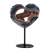 Agaat met amethist (galaxy) hart op standaard 9,5 x 11,5 x 1,1 cm | 248 gram Agaat met amethist (galaxy) hart op standaard 9,5 x 11,5 x 1,1 cm | 248 gram