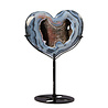Agaat met amethist (galaxy) hart op standaard 9,8 x 11,3 x 1,8 cm | 352 gram Agaat met amethist (galaxy) hart op standaard 9,8 x 11,3 x 1,8 cm | 352 gram