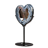 Agaat met amethist (galaxy) hart op standaard 9,8 x 11,3 x 1,8 cm | 352 gram Agaat met amethist (galaxy) hart op standaard 9,8 x 11,3 x 1,8 cm | 352 gram