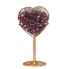 Amethist cluster hart op standaard (goudkleurig) 7,8 x 7,9 x 4 cm | 320 gram Amethist cluster hart op standaard (goudkleurig) 7,8 x 7,9 x 4 cm | 320 gram