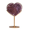 Amethist cluster hart op standaard (goudkleurig) 10,5 x 12 x 4,5 cm | 500 gram