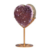 Amethist cluster hart op standaard (goudkleurig) 10,5 x 12 x 4,5 cm | 500 gram