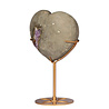 Amethist cluster hart op standaard (goudkleurig) 10,5 x 12 x 4,5 cm | 500 gram