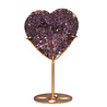 Amethist cluster hart op standaard (goudkleurig) 10,2 x 10,9 x 4,2 cm | 608 gram Amethist cluster hart op standaard (goudkleurig) 10,2 x 10,9 x 4,2 cm | 608 gram