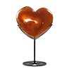 Carneool (druzy) hart op standaard 12 x 13,4 x 1,4 cm | 445 gram