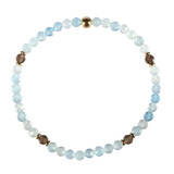 Aquamarijn met rookkwarts gold filled armband 4 mm facet Aquamarijn met rookkwarts gold filled armband 4 mm facet
