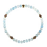Aquamarijn met rookkwarts  gold filled armband 4 mm facet