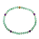Aventurijn met amethist gold filled armband 4 mm facet Aventurijn met amethist gold filled armband 4 mm facet