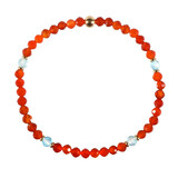 Carneool met apatiet gold filled armband 4 mm facet Carneool met apatiet gold filled armband 4 mm facet