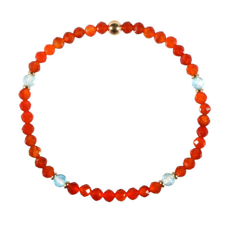 Carneool met apatiet gold filled armband 4 mm facet Carneool met apatiet gold filled armband 4 mm facet