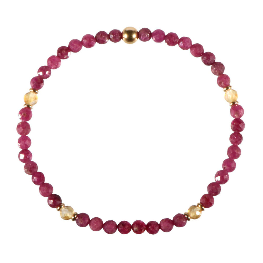 Robijn met citrien gold filled armband 4 mm facet Robijn met citrien gold filled armband 4 mm facet