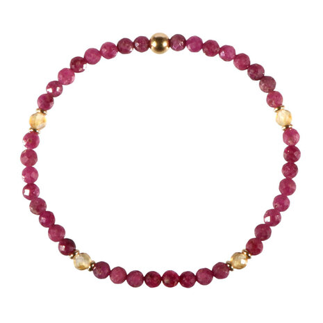 Robijn met citrien gold filled armband 4 mm facet Robijn met citrien gold filled armband 4 mm facet