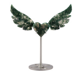 Mosagaat hart op standaard 17,7 x 20,3 x 2,3 cm | 1497 gram