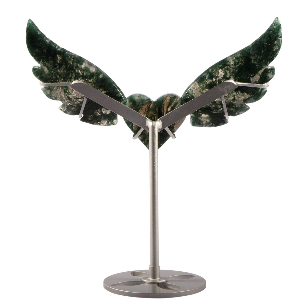 Mosagaat hart op standaard 17,7 x 20,3 x 2,3 cm | 1497 gram