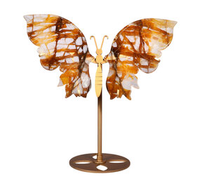 Golden healer vlinder op standaard (goudkleurig) 24,5 x 14,5 x 0,7 cm | 555 gram