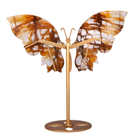 Golden healer vlinder op standaard (goudkleurig) 24,5 x 14,5 x 0,7 cm | 555 gram
