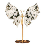 Jaspis (oceaan) vlinder op (goudkleurig) standaard 23 x 18 x 0,8 cm | 594 gram Jaspis (oceaan) vlinder op (goudkleurig) standaard 23 x 18 x 0,8 cm | 594 gram