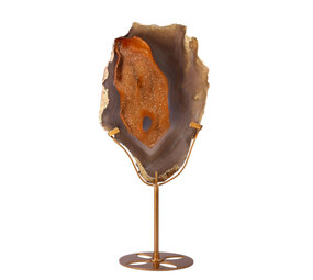 Amethist (galaxy) met agaat op standaard 23,5 x 15,1 x 1,2 cm | 922 gram