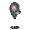 Amethist (galaxy) met agaat op standaard 22,4 x 18,3 x 1,3 cm | 1095 gram