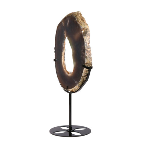 Amethist (galaxy) met agaat portal op standaard 21,8 x 14,7 x 1,9 cm | 1136 gram