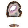 Amethist (galaxy) met agaat portal op standaard 21 x 20,7 x 1,4 cm | 1382 gram Amethist (galaxy) met agaat portal op standaard 21 x 20,7 x 1,4 cm | 1382 gram
