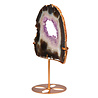 Amethist (galaxy) met agaat portal op standaard 21 x 20,7 x 1,4 cm | 1382 gram Amethist (galaxy) met agaat portal op standaard 21 x 20,7 x 1,4 cm | 1382 gram