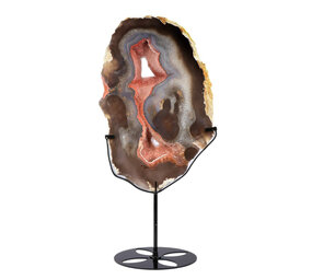 Amethist (galaxy) met agaat op standaard 31,2 x 20,1 x 1,7 cm | 2137 gram