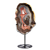 Amethist (galaxy) met agaat op standaard 31,2 x 20,1 x 1,7 cm | 2137 gram