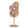Amethist (galaxy) met agaat op standaard 17,5 x 15,3 x 1,3 cm | 817 gram Amethist (galaxy) met agaat op standaard 17,5 x 15,3 x 1,3 cm | 817 gram
