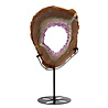 Amethist (galaxy) met agaat portal op standaard 22,4 x 17,6 x 1,4 cm | 910 gram