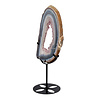 Amethist (galaxy) met agaat portal op standaard 24,2 x 14 x 1,3 cm | 951 gram